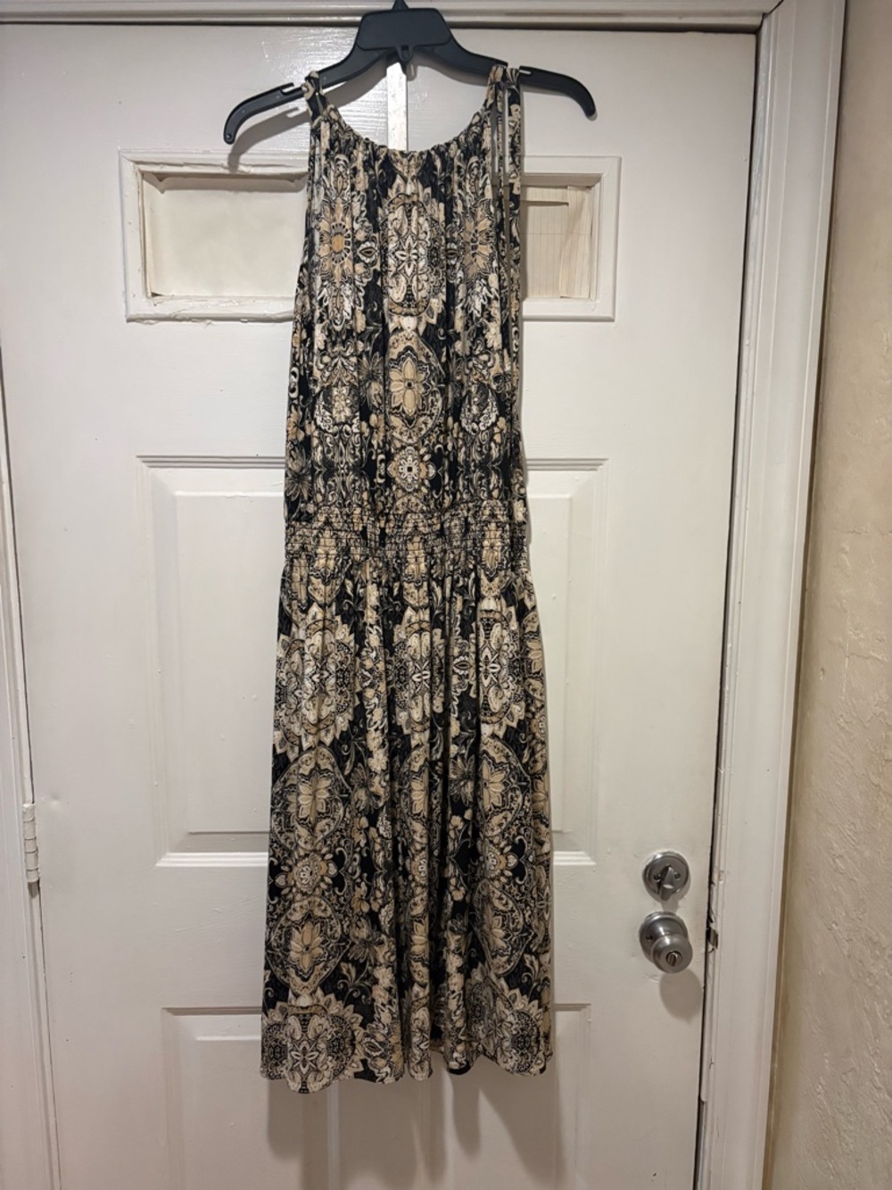 Lane Bryant Black and Cream Printed Midi Dress